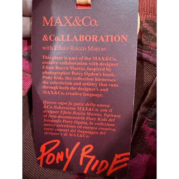 Max & Co Avant Garde Jacquard Floral Elegant Old Money Asymmetrical Midi 4 - Picture 3 of 9